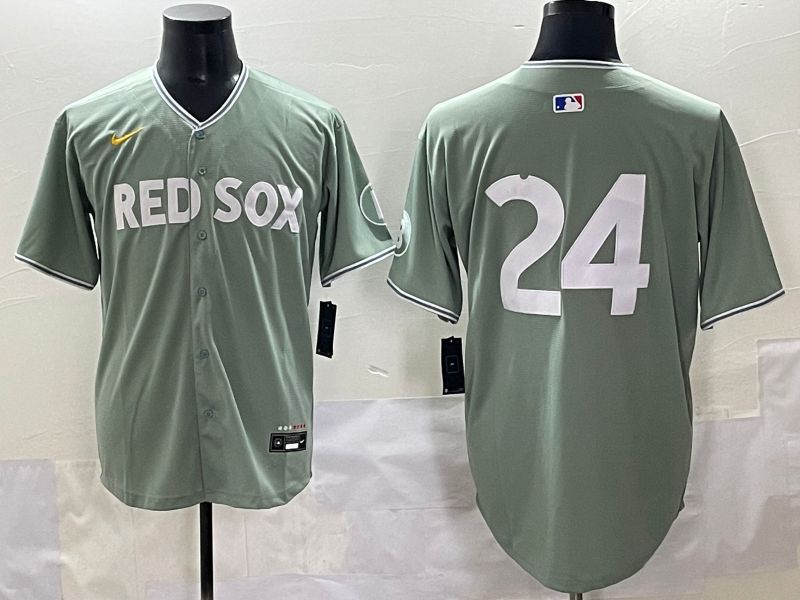 Men 2025 Boston Red Sox #24 No Name Light Green Joint Name Nike MLB Jersey style 1->arizona diamondback->MLB Jersey